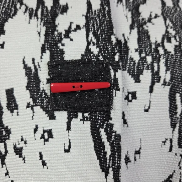 Joseph Ribkoff Black and White Abstract Jacquard Knit Blazer Size 8 - Picture 4 of 5